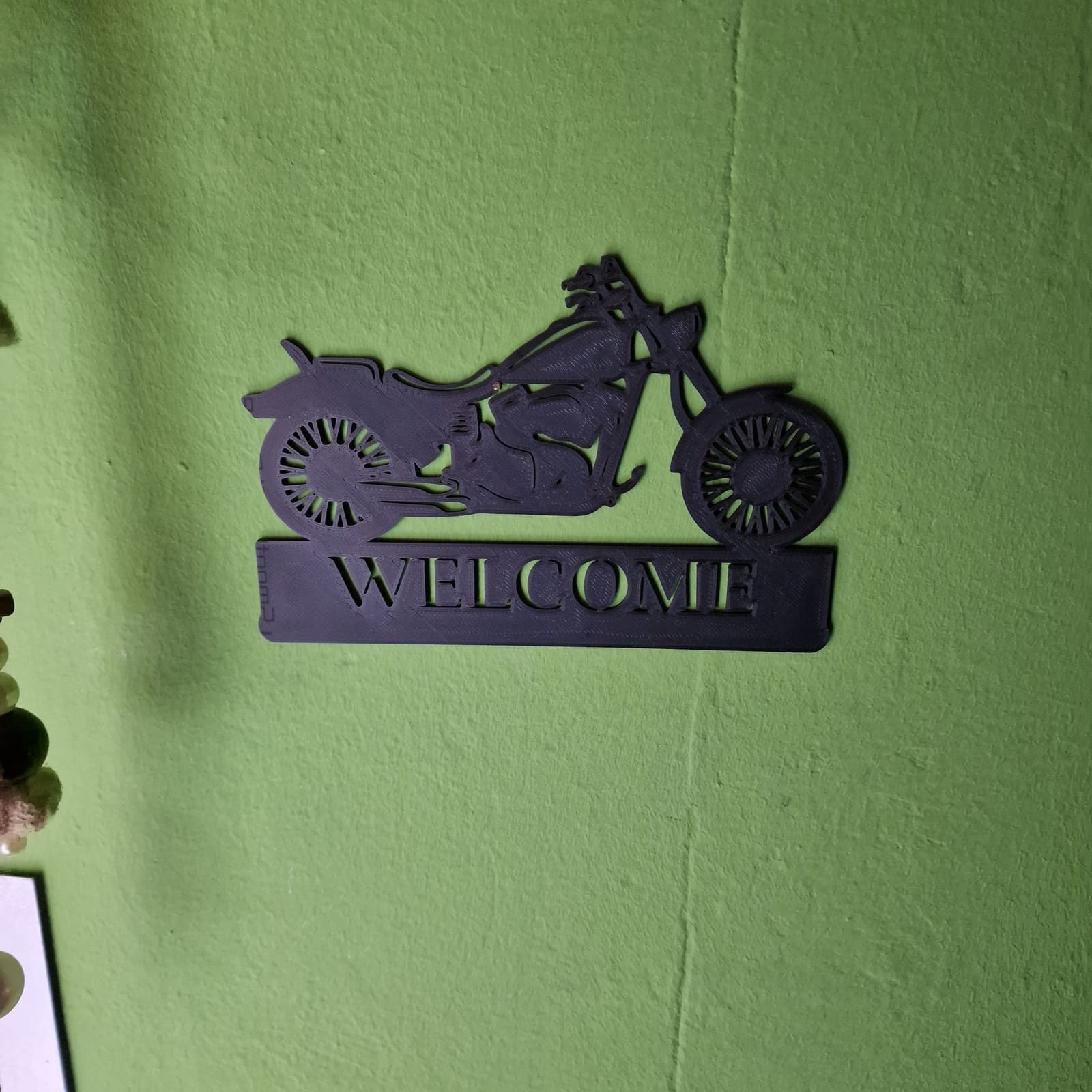 3D-gedrucktes Motorrad Willkommens-Schild