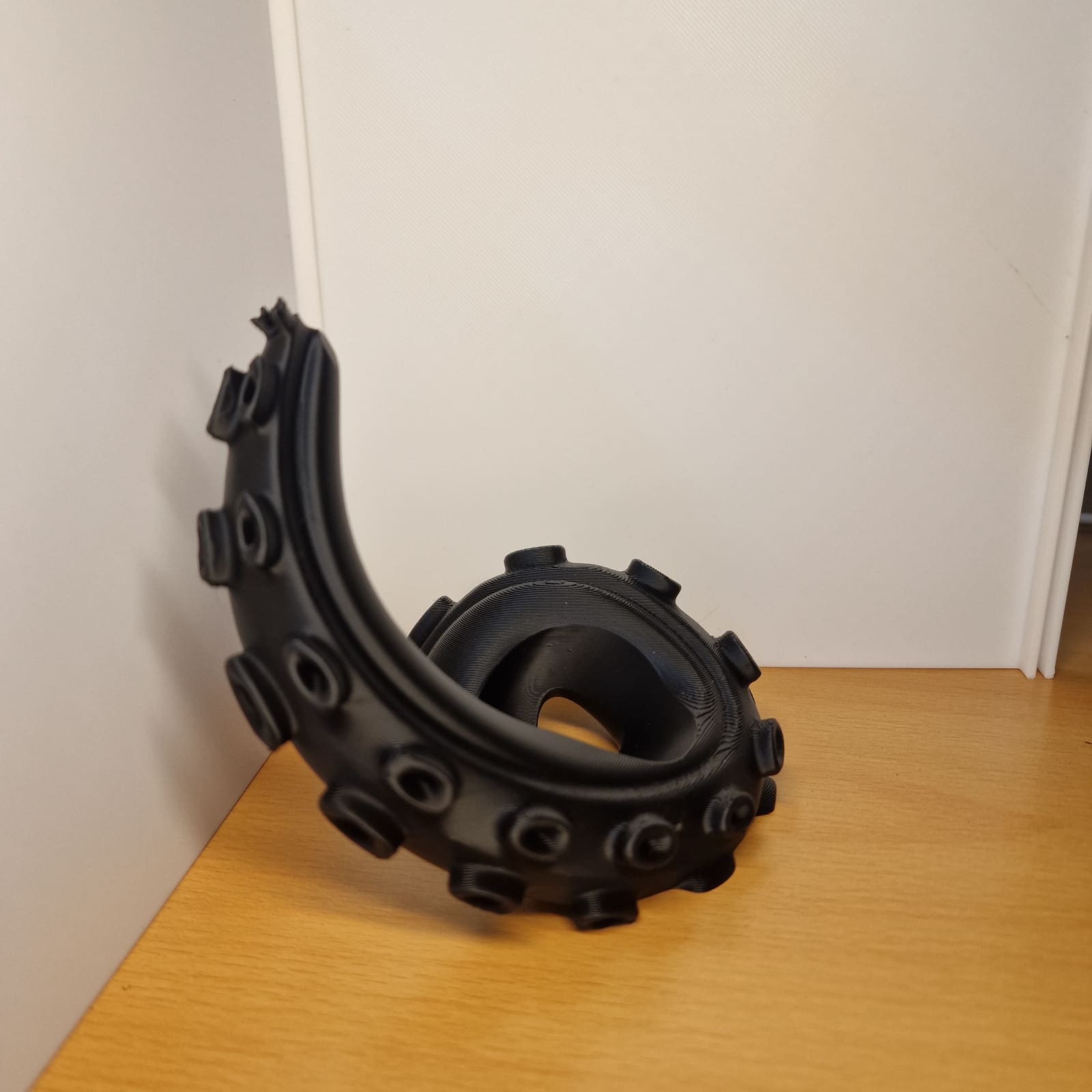 Schwarzer 3D-Druck mit organischer Ringform